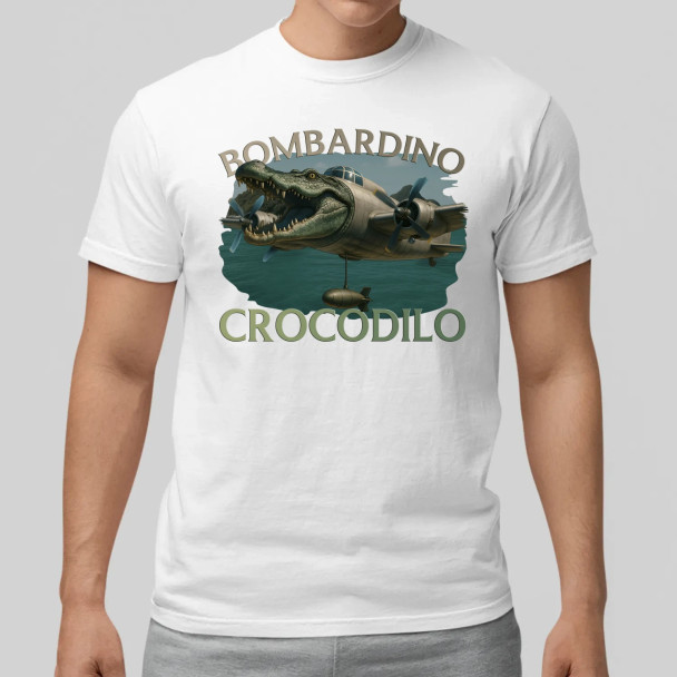 Bombardino Crocodilo - Italian Brainrot  - męska koszulka z nadrukiem
