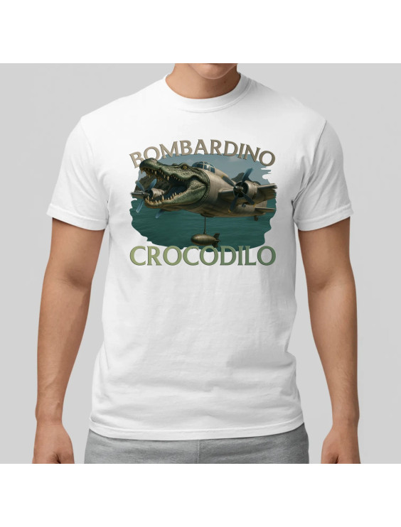 Bombardino Crocodilo - Italian Brainrot  - męska koszulka z nadrukiem