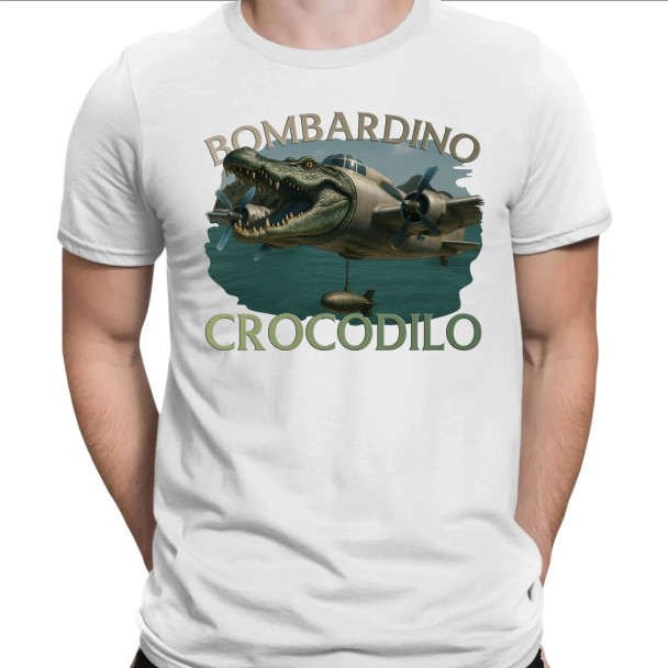 Bombardino Crocodilo - Italian Brainrot  - męska koszulka z nadrukiem