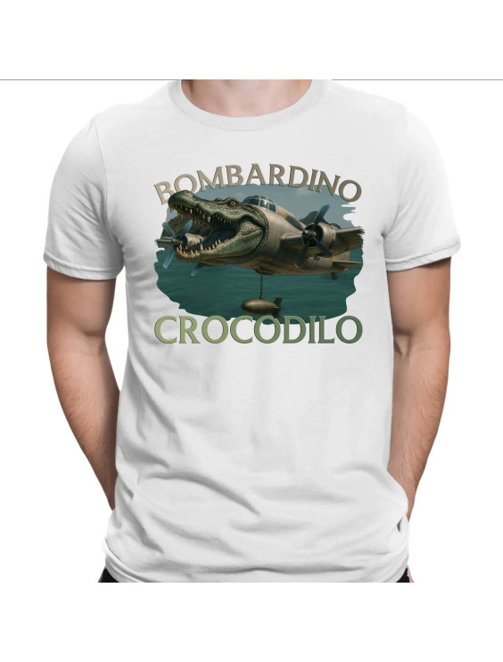 Bombardino Crocodilo - Italian Brainrot  - męska koszulka z nadrukiem
