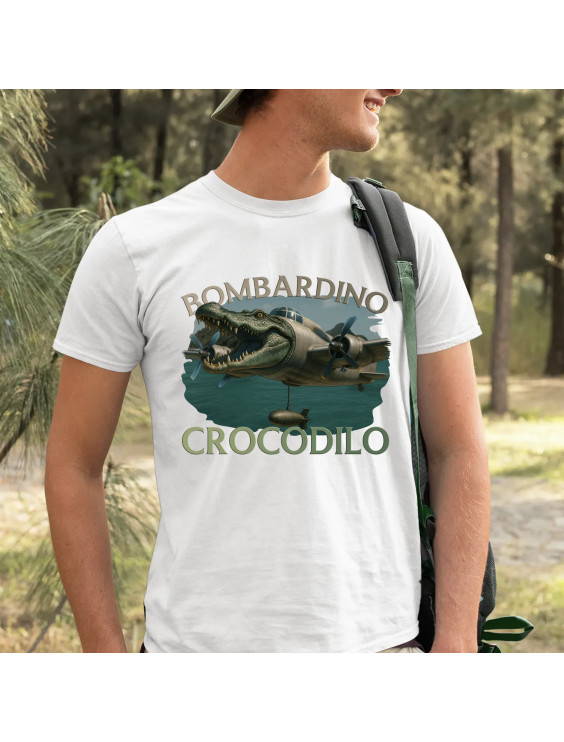 Bombardino Crocodilo - Italian Brainrot  - męska koszulka z nadrukiem