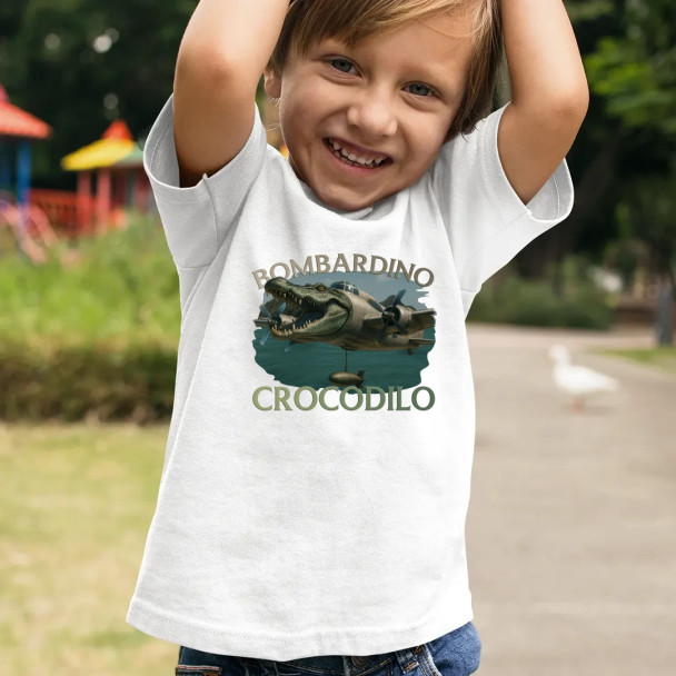 Bombardino Crocodilo - Italian Brainrot - dziecięca koszulka z nadrukiem
