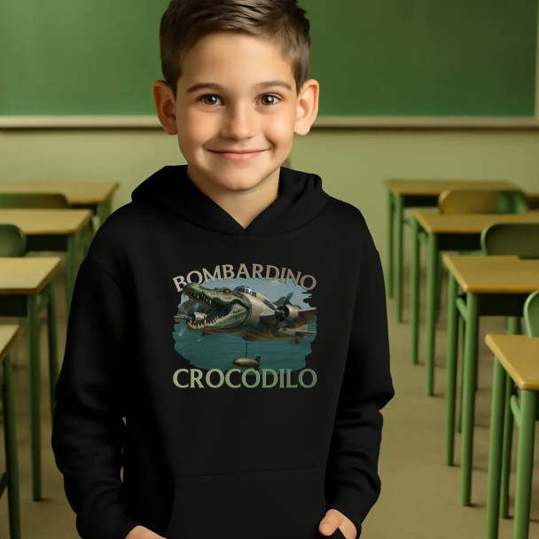 Bombardino Crocodilo - Italian Brainrot - dziecięca bluza z nadrukiem