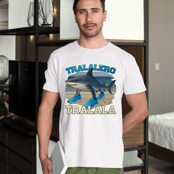 Tralalero Tralala - Italian Brainrot  - męska koszulka z nadrukiem