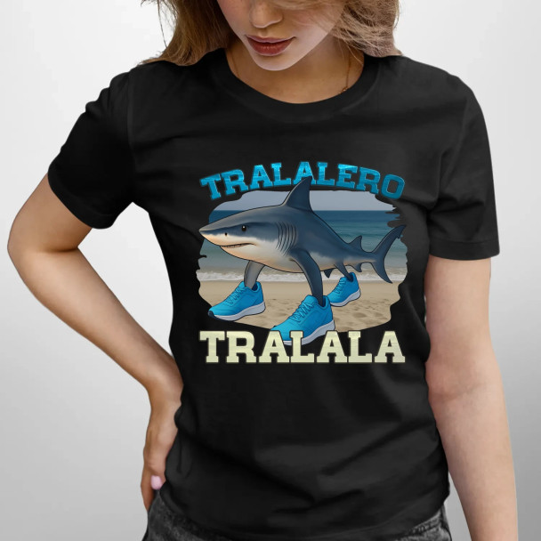 Tralalero Tralala - Italian Brainrot - damska koszulka z nadrukiem