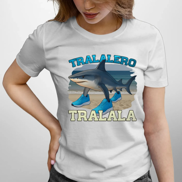 Tralalero Tralala - Italian Brainrot - damska koszulka z nadrukiem
