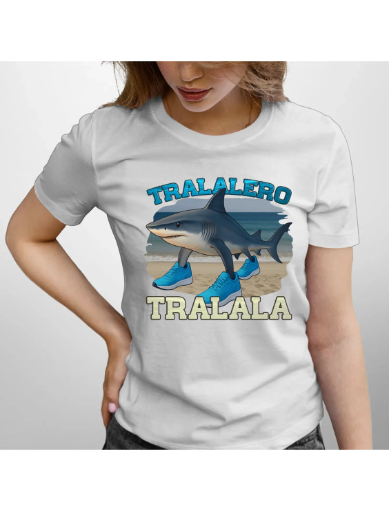 Tralalero Tralala - Italian Brainrot - damska koszulka z nadrukiem