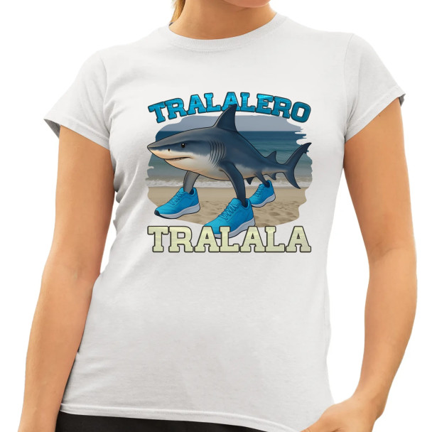 Tralalero Tralala - Italian Brainrot - damska koszulka z nadrukiem