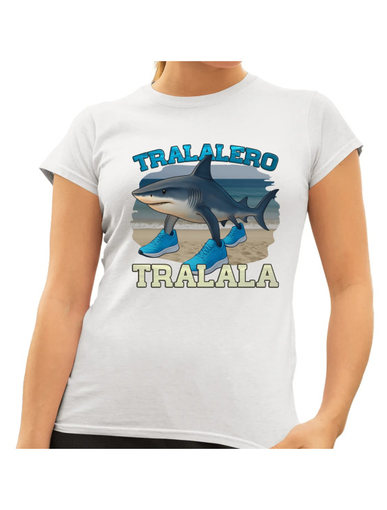 Tralalero Tralala - Italian Brainrot - damska koszulka z nadrukiem