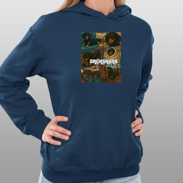 Dachshund life - życie jamnika - damska bluza z nadrukiem