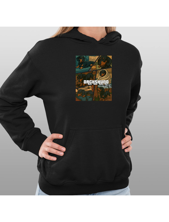 Dachshund life - życie jamnika - damska bluza z nadrukiem