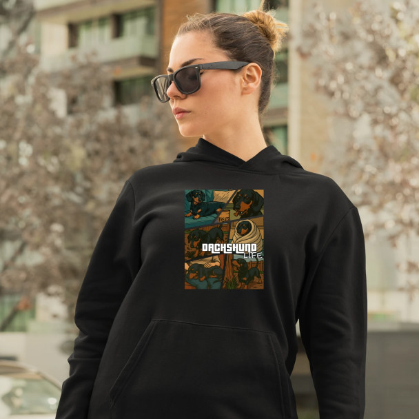 Dachshund life - życie jamnika - damska bluza z nadrukiem