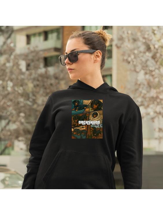 Dachshund life - życie jamnika - damska bluza z nadrukiem