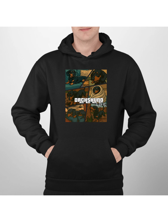 Dachshund life - życie jamnika - męska bluza z nadrukiem
