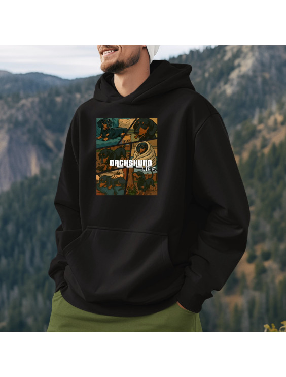 Dachshund life - życie jamnika - męska bluza z nadrukiem