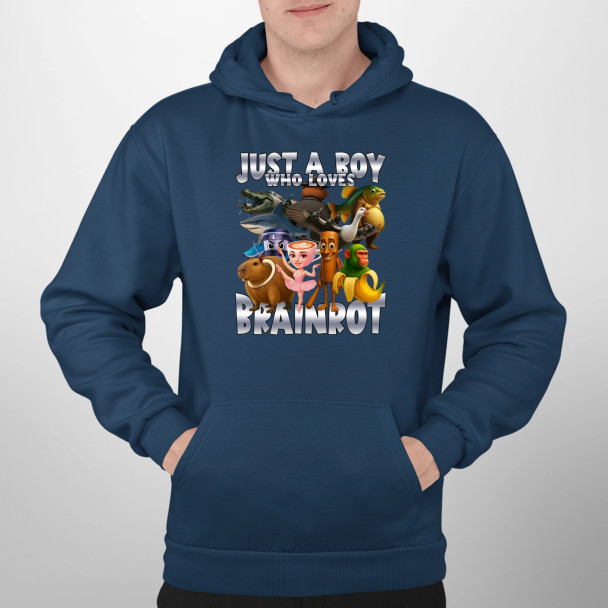 Just a boy who loves brainrot  - męska bluza z nadrukiem