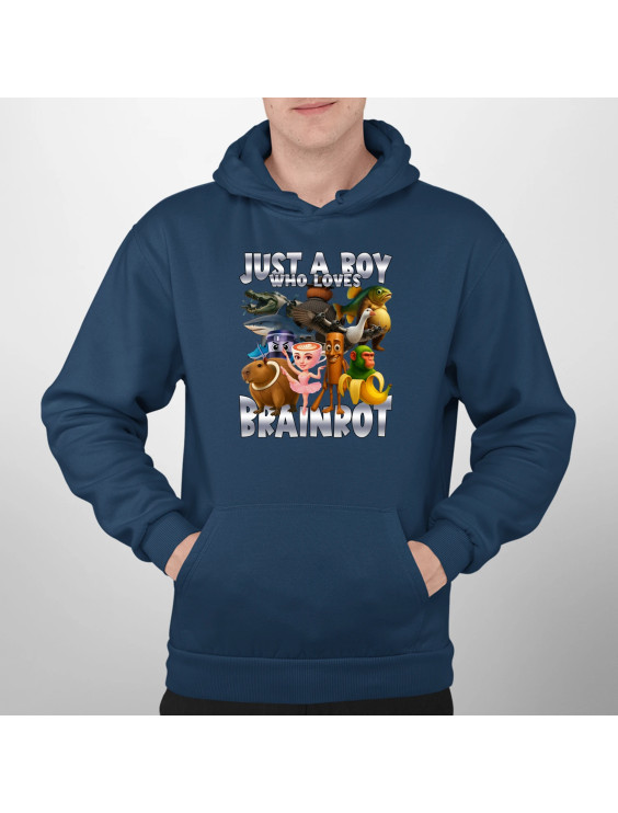 Just a boy who loves brainrot  - męska bluza z nadrukiem