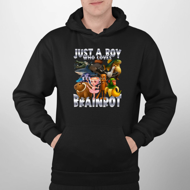 Just a boy who loves brainrot  - męska bluza z nadrukiem