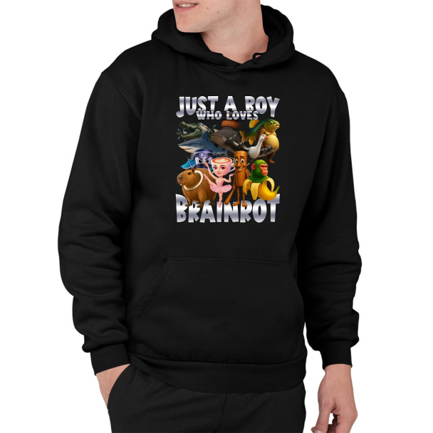Just a boy who loves brainrot  - męska bluza z nadrukiem