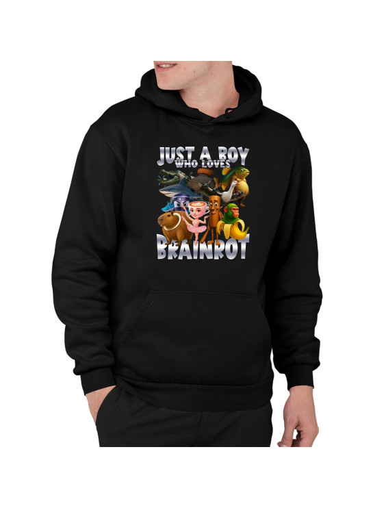 Just a boy who loves brainrot  - męska bluza z nadrukiem