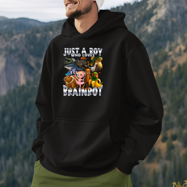 Just a boy who loves brainrot  - męska bluza z nadrukiem