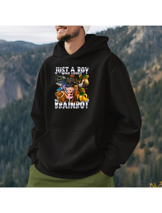 Just a boy who loves brainrot  - męska bluza z nadrukiem