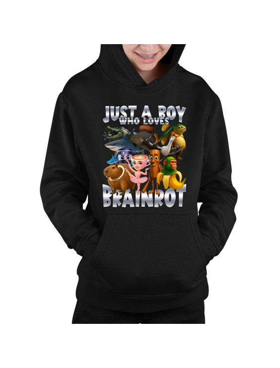 Just a boy who loves brainrot  - dziecięca bluza z nadrukiem