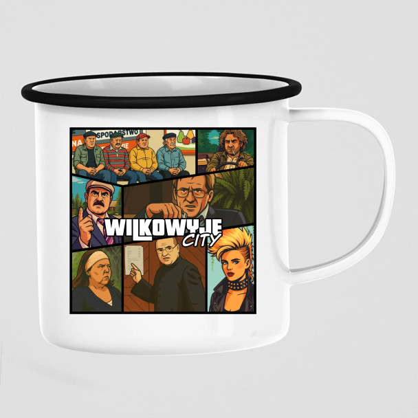 Wilkowyje City - kubek emaliowany z nadrukiem
