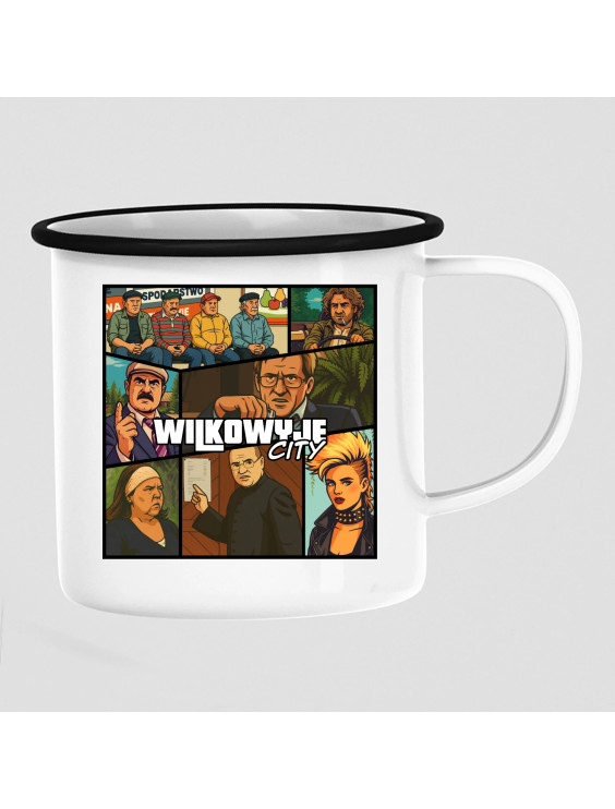 Wilkowyje City - kubek emaliowany z nadrukiem