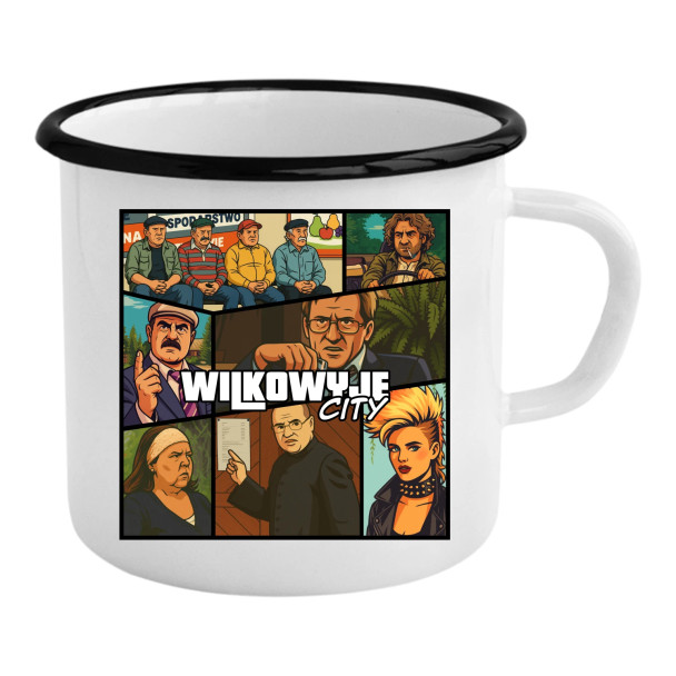 Wilkowyje City - kubek emaliowany z nadrukiem