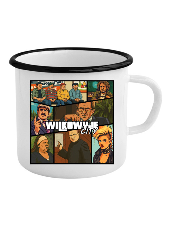 Wilkowyje City - kubek emaliowany z nadrukiem