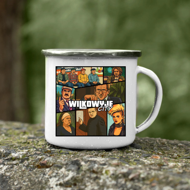 Wilkowyje City - kubek emaliowany z nadrukiem
