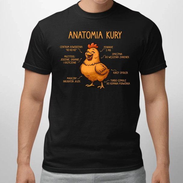 Anatomia kury  - męska koszulka z nadrukiem