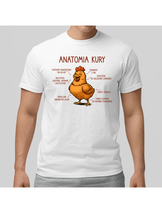 Anatomia kury  - męska koszulka z nadrukiem