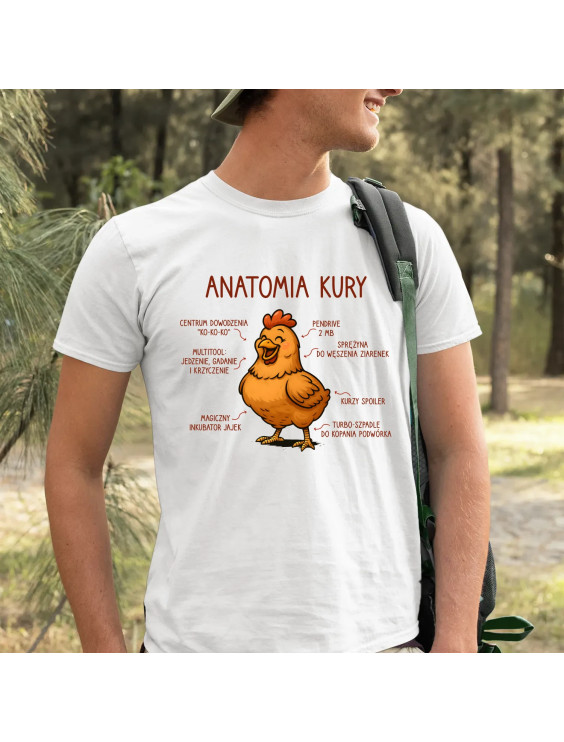 Anatomia kury  - męska koszulka z nadrukiem