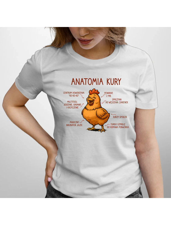 Anatomia kury - damska koszulka z nadrukiem