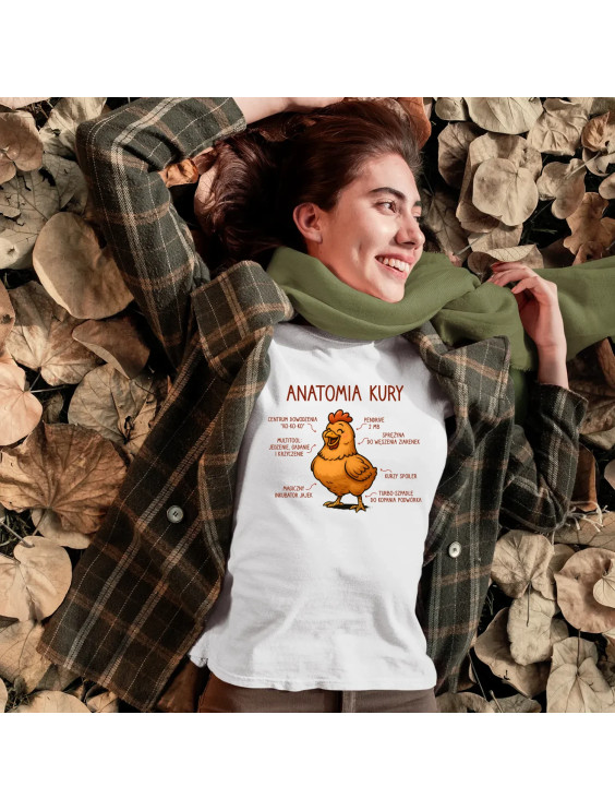 Anatomia kury - damska koszulka z nadrukiem
