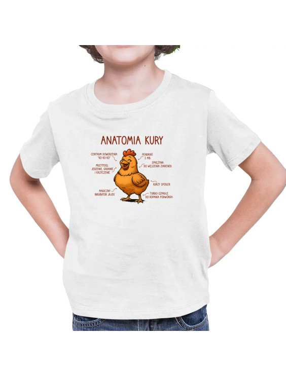 Anatomia kury - dziecięca koszulka z nadrukiem