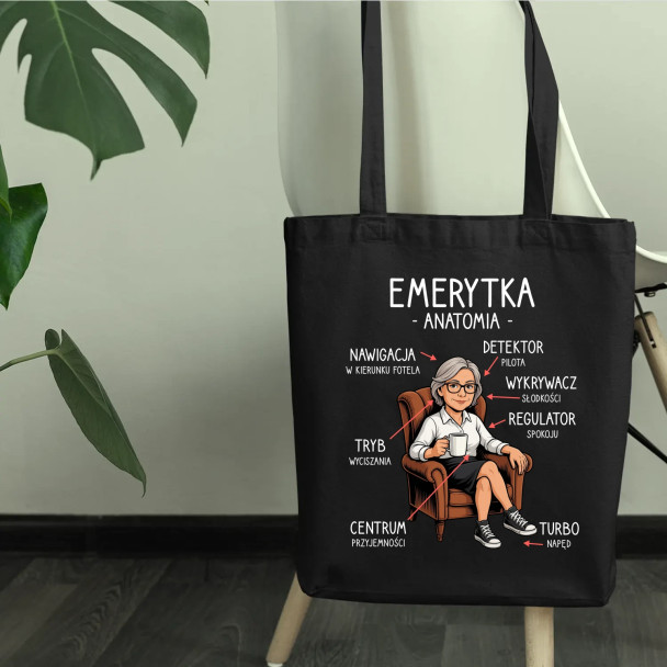 Anatomia emerytki - torba z nadrukiem