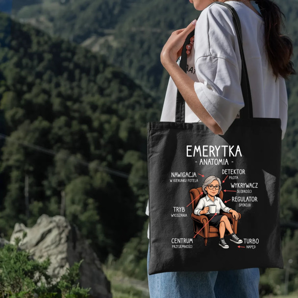 Anatomia emerytki - torba z nadrukiem