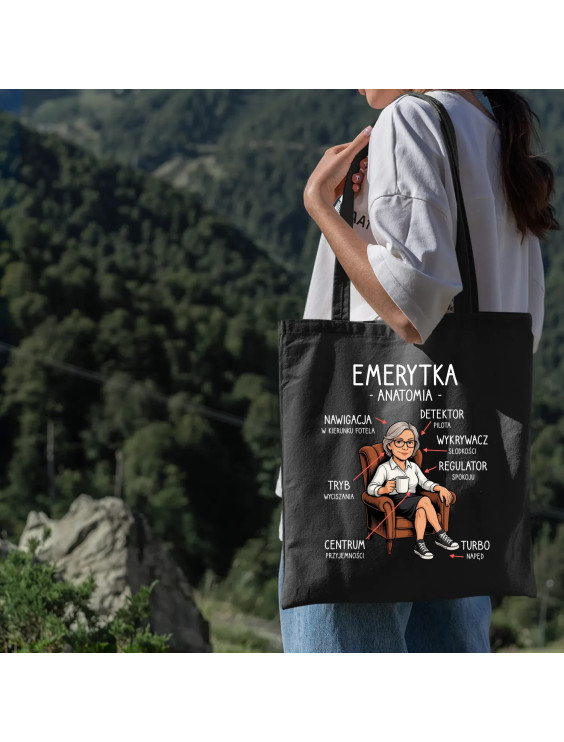 Anatomia emerytki - torba z nadrukiem