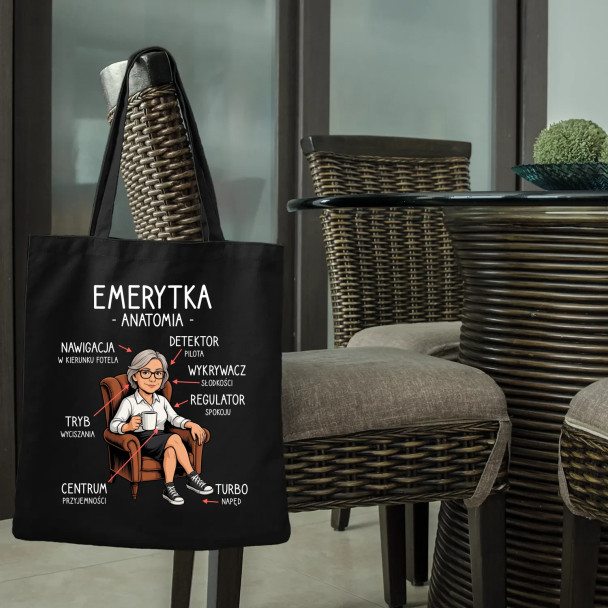 Anatomia emerytki - torba z nadrukiem