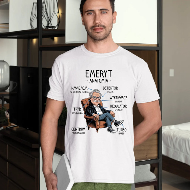 Anatomia emeryta  - męska koszulka z nadrukiem