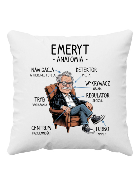 Anatomia emeryta - poduszka z nadrukiem