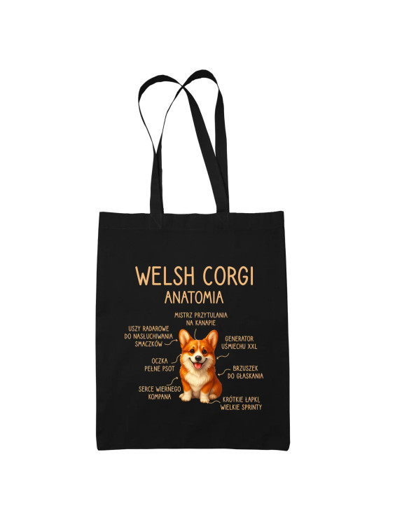 Welsh Corgi  - anatomia - torba z nadrukiem