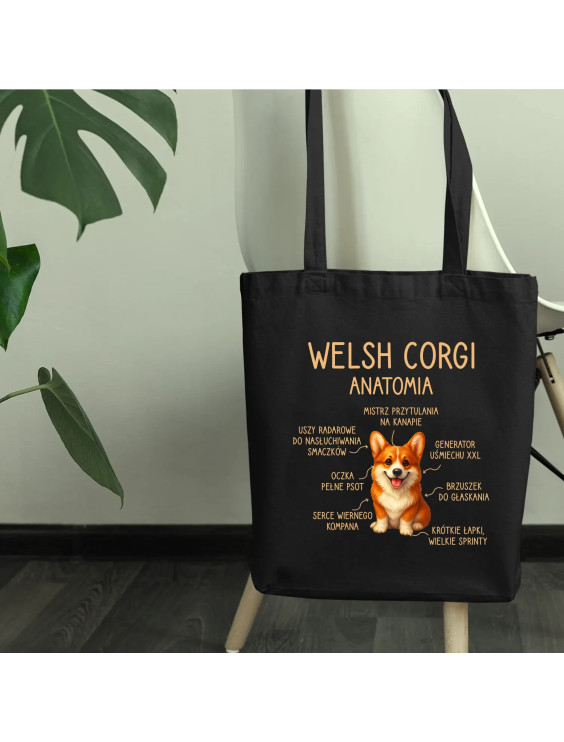 Welsh Corgi  - anatomia - torba z nadrukiem