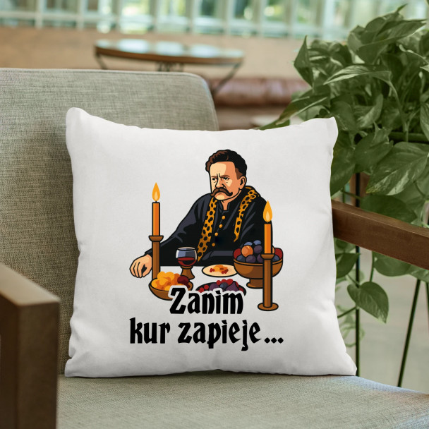 Zanim kur zapieje - poduszka z nadrukiem