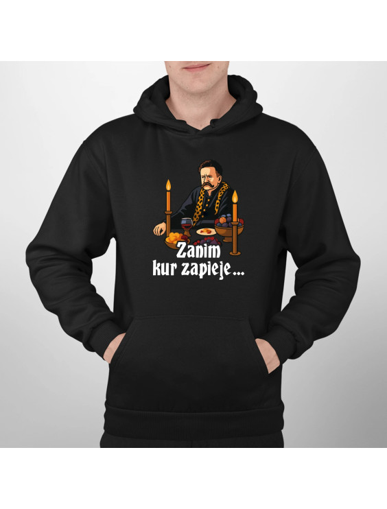 Zanim kur zapieje - męska bluza z nadrukiem