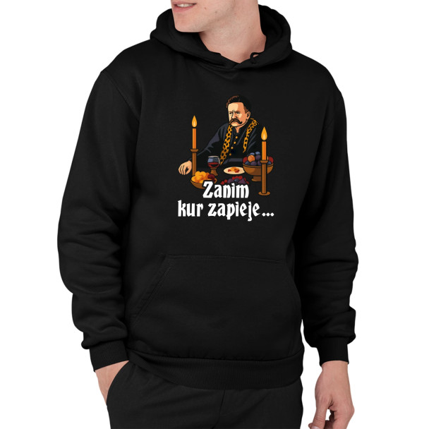 Zanim kur zapieje - męska bluza z nadrukiem