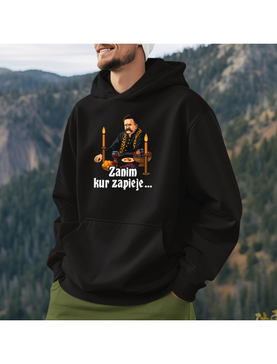 Zanim kur zapieje - męska bluza z nadrukiem